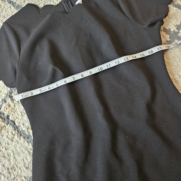 Likely Scalloped Edge Bodycon Little Black Dress Size 12 - Picture 6 of 7